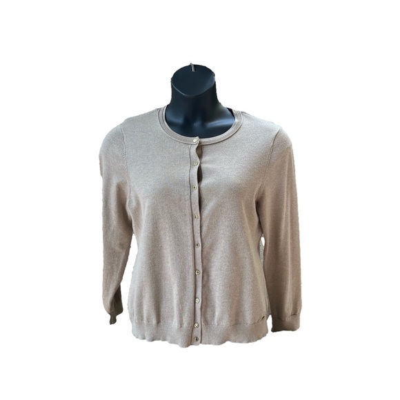 Calvin Klein women’s sweater button down long sleeve metallic gold size size S/M - Picture 1 of 9